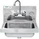 17 X 15 Hand Wash Sink With Faucet Commercial Stainless Steel Wall Mount Kit
