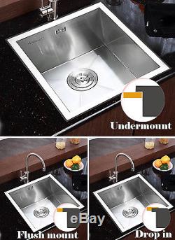 17x17 Single Bowl Stainless Steel Kitchen Sink 19 Gauge Top/Undermount Home
