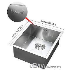 17x17 Single Bowl Stainless Steel Kitchen Sink 19 Gauge Top/Undermount Home