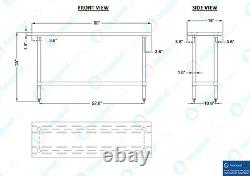 18 in. X 60 in. Stainless Steel Work Table With Drawer