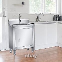 19.7 X 31.5 Commercial Sink Stainless Steel Kitchen Utility Sink+Sink cabinet