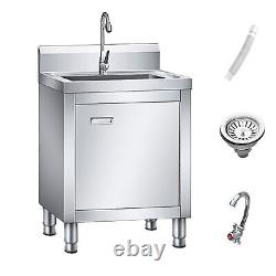 19.7 X 31.5 Commercial Sink Stainless Steel Kitchen Utility Sink+Sink cabinet