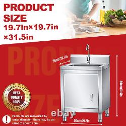 19.7 X 31.5 Commercial Sink Stainless Steel Kitchen Utility Sink+Sink cabinet