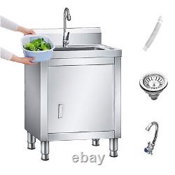 19.7 X 31.5 Commercial Sink Stainless Steel Kitchen Utility Sink+Sink cabinet