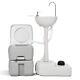 2.6 Gallon Portable White Toilet Flush Travel Camping Commode Potty In/outdoor
