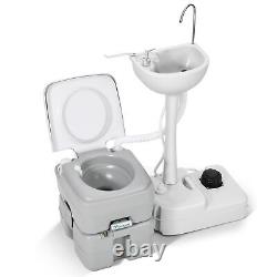 2.6 Gallon Portable White Toilet Flush Travel Camping Commode Potty In/Outdoor