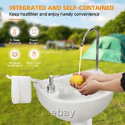 2.6 Gallon Portable White Toilet Flush Travel Camping Commode Potty In/Outdoor