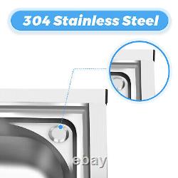 2-Compartment Commercial Kitchen Sink Stainless Steel Freestanding Sink withFaucet