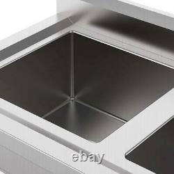 2 Compartment Commercial Sink for Garage / Restaurant / Kitchen Stainless Steel