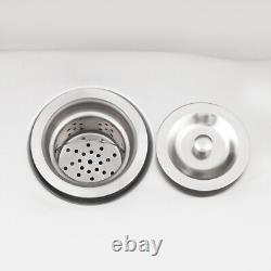 2 Compartment Commercial Sink with Double Faucet Restaurant Sink Stainless Steel