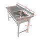 2 Compartment Commercial Stainless Steel Sink 304 Kitchen Utility Basin Sink