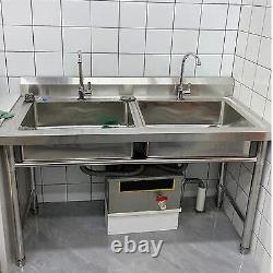 2 Compartment NSF Stainless Steel Commercial Kitchen Prep & Utility Sink