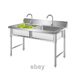 2 Compartment NSF Stainless Steel Commercial Kitchen Prep & Utility Sink