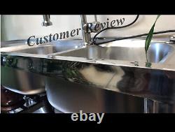 2-Compartment Stainless Steel Commercial Kitchen Utility Sink + Prep Table Sale