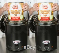2 PACK 6 Qt Black Soup Kettle Warmer Commercial Chili Nacho Cheese #10 Can