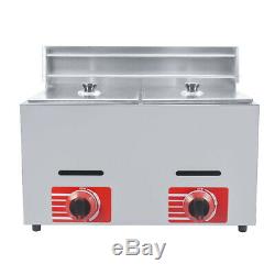 20L Commercial Countertop Gas Fryer 2 Baskets GF-72 Propane(LPG) withMetal Tube