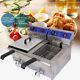20l Commercial Dual Tank Deep Fryer Countertop Stainless Chicken Fish Restaurant