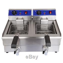 20L Commercial Electric Faucet Deep Fryer Stainless Steel Fast Food Restaurant