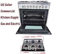 220V 6 Burner Gas Stove with Oven Commercial Kitchen Equipment Cooking Rangers