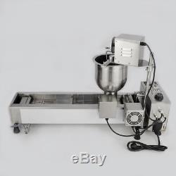 220V Commercial Automatic Donut Maker Making Machine, Wide Oil Tank, 3 Sets Mold