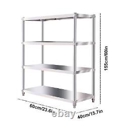 23.6x15.7 Stainless Steel Work Table 3 Shelves Commercial Kitchen Food Prep