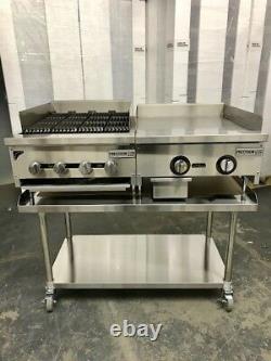 24 Char Broiler 2 Grill Flat Griddle Package New Heavy Duty char Gill