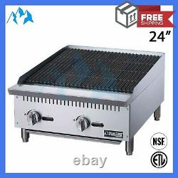 24 Charbroiler Commercial Countertop Char Broiler Grill 2 Burner Gas & Propane