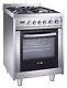 24 Dual Fuel Range 4 Gas Burners 7 Cook Convection Oven Stainless Steel/glass