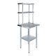 24 In. X 24 In. Stainless Steel Work Table & 12 In. Wide Double Tier Overshelf