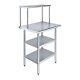 24 In. X 30 In. Stainless Steel Table With 2 Undershelves And Single Overshelf