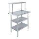 24 In. X 36 In. Stainless Steel Table With 2 Undershelves And Single Overshelf