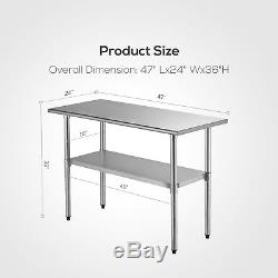 24 x 48 Commercial Stainless Steel Work Table Food Prep Kitchen Restaurant