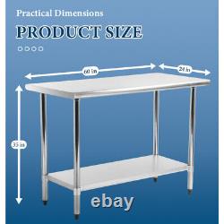 24 x 48 Stainless Steel Kitchen Work Table Commercial Restaurant Table