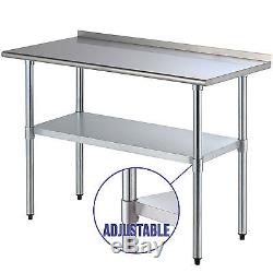 24 x 48 Stainless Steel Work Prep Table Kitchen Restaurant with Backsplash