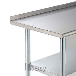 24 x 48 Stainless Steel Work Prep Table with Backsplash Kitchen Restaurant
