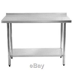 24 x 48 Stainless Steel Work Prep Table with Backsplash Kitchen Restaurant New