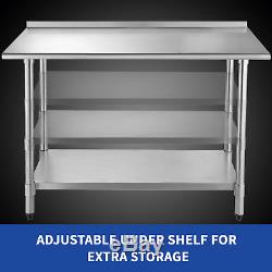 24 x 48 Work Prep Table Stainless Steel Kitchen Restaurant Storage Shelf