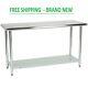 24 X 60 Adjustable Table Work Prep Undershelf Restaurant Indoor Stainless Steel
