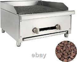24Commercial Charbroilers Propane Gas Countertop Broiler Char Grill WithLava Rock