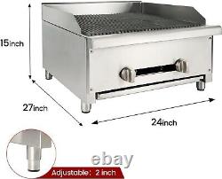 24Commercial Charbroilers Propane Gas Countertop Broiler Char Grill WithLava Rock
