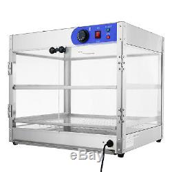 24x20x15 Commercial 2-Tier Countertop Food Pizza Warmer Display Cabinet Case