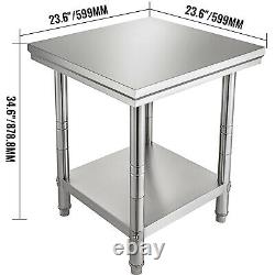 24x24x34.6 Commercial Stainless Steel Restaurant Kitchen Food Prep Work Table