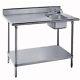 24x48 All Stainless Steel Work Table With Prep Sink On Right