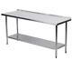 24x60 Stainless Steel Work Table With Backsplash Kitchen Restaurant Table Eb