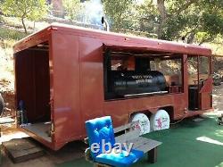25-Foot BBQ TRAILER WITH CUSTOM SMOKER PLUS TOW BARS, STEREO, FRIDGE AND MORE
