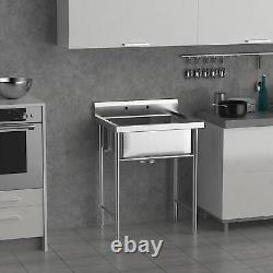 28 W x 24 D x 40.2 H Utility Commercial Sinks 304 Stainless Steel Restaurant