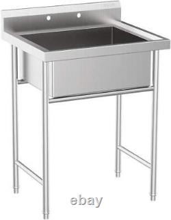 28 W x 24 D x 40.2 H Utility Commercial Sinks 304 Stainless Steel Restaurant