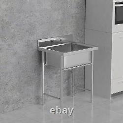 28 W x 24 D x 40.2 H Utility Commercial Sinks 304 Stainless Steel Restaurant