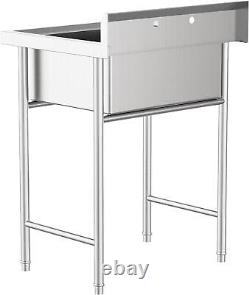 28 W x 24 D x 40.2 H Utility Commercial Sinks 304 Stainless Steel Restaurant