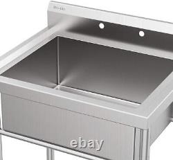 28 W x 24 D x 40.2 H Utility Commercial Sinks 304 Stainless Steel Restaurant